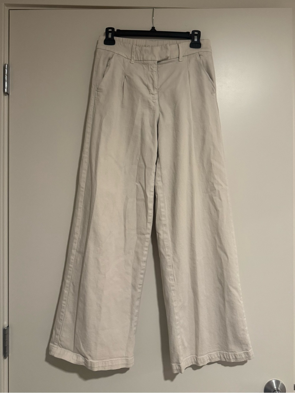 American Eagle Outfitters Cream Wide-Leg trouser’s-US 0